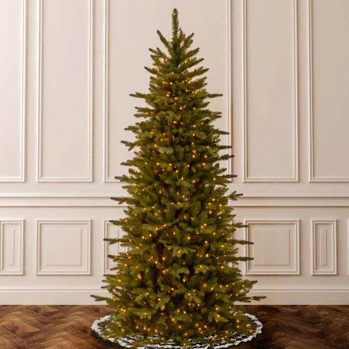 Christmas Central 7.5’ Pre-Lit Slim Sierra Spruce Artificial Christmas Tree, Clear Lights 4 Christmas Central 7.5’ Pre-Lit Slim Sierra Spruce Artificial Christmas Tree, Clear Lights - Image 2