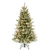 4.5’ Pre-Lit Full Snowy Sheffield Spruce Artificial Christmas Tree - Multicolor LED Lights -Ornaments Store dnat pesl3 307d 45 72804.1587645146