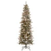Christmas Central 7.5' Pre-Lit Slim Snowy Sheffield Spruce Artificial Christmas Tree - Clear Lights