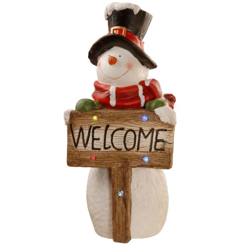28.25" White And Brown LED Lighted Christmas Smiling Snowman Figurine 3 28.25" White And Brown LED Lighted Christmas Smiling Snowman Figurine