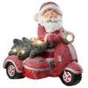 14" Red And White Lighted Santa On Scooter Christmas Tabletop Figurine -Ornaments Store dnat pg11 82059 1 19085.1670490066