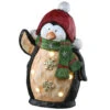 16" Black And Red LED Lighted Waving Penguin Christmas Decor