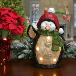 16" Black And Red LED Lighted Waving Penguin Christmas Decor -Ornaments Store dnat pg11 82229 3 42649.1587645146