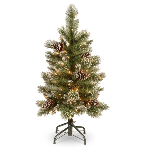 Christmas Central 3’ Pre-Lit Glittering Pine Pencil Slim Artificial Christmas Tree, Clear Lights 3 Christmas Central 3’ Pre-Lit Glittering Pine Pencil Slim Artificial Christmas Tree, Clear Lights