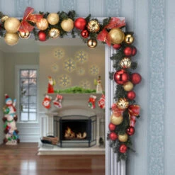 Christmas Central 6' Red Pine And Ball Ornament Artificial Christmas Garland, Unlit -Ornaments Store dnat rac 16002 2 81947.1631811764