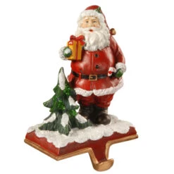 Christmas Central 6.5" Santa Holding Gift Box Christmas Stocking Holder -Ornaments Store dnat rac bl80952 2 40133.1587645155