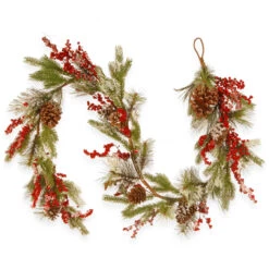 6' Green And Red Pine Cone Artificial Christmas Garland - Unlit