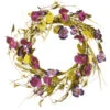 Floral Wreath With Poppy And Pansy- 22-Inch