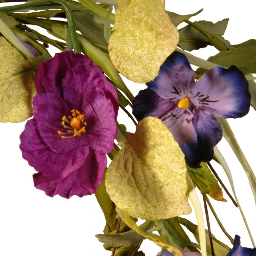Floral Wreath With Poppy And Pansy- 22-Inch 4 Floral Wreath With Poppy And Pansy- 22-Inch - Image 2