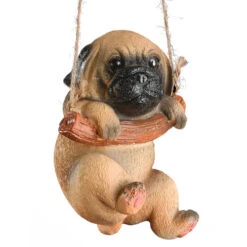 5" Black And Brown Contemporary Swinging Pug Puppy Decor -Ornaments Store dnat ras zhs10400 1 1 06662.1587644855