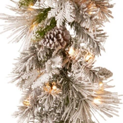 Christmas Central 9' X 12" Pre-Lit Snowy Bedford Pine Artificial Christmas Garland, Warm White LED Lights -Ornaments Store dnat sbe1 308 9b b1 2 56173.1670490064