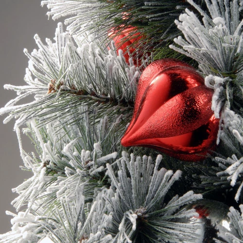 Christmas Central 2' Pre-Lit Potted Snowy Bristle Pine Medium Artificial Tabletop Christmas Tree, White LED Lights 5 Christmas Central 2' Pre-Lit Potted Snowy Bristle Pine Medium Artificial Tabletop Christmas Tree, White LED Lights - Image 3