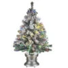 Christmas Central 3' Pre-lit Potted Evergreen Flocked Artificial Christmas Tree, Fiber Optic Lights -Ornaments Store dnat szef7 100l 36 1 1 78334.1587644856