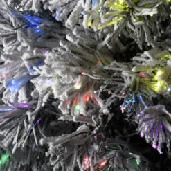 Christmas Central 3' Pre-lit Potted Evergreen Flocked Artificial Christmas Tree, Fiber Optic Lights -Ornaments Store dnat szef7 100l 36 1 2 05946.1587644856