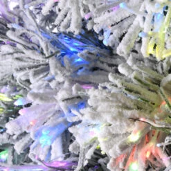 Christmas Central 3' Pre-lit Potted Evergreen Flocked Artificial Christmas Tree, Fiber Optic Lights -Ornaments Store dnat szef7 100l 36 1 5 84230.1648950390