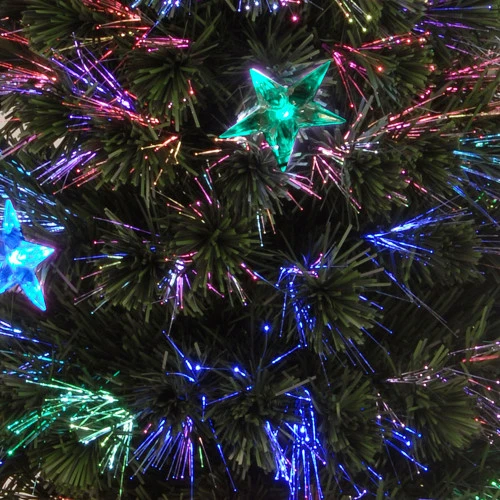 3' Pre-Lit Medium Fiber-Optic Artificial Christmas Tree With Stars - Multicolor LED Lights 4 3' Pre-Lit Medium Fiber-Optic Artificial Christmas Tree With Stars - Multicolor LED Lights - Image 2