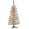 4' Pre-Lit Medium Silver Tinsel Artificial Christmas Tree - 70 Clear Lights -Ornaments Store dnat tt33 300 40 1 94756.1587645143