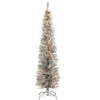 6' Pre-Lit Pencil Silver Tinsel Artificial Christmas Tree - Clear Lights