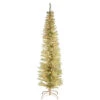 Christmas Central 6' Pre-Lit Pencil Champagne Gold Tinsel Artificial Christmas Tree, White Lights -Ornaments Store dnat tt33 302 60 20494.1587645073