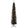 Christmas Central 6’ Pre-Lit Pencil Black Tinsel Artificial Christmas Tree, White Lights -Ornaments Store dnat tt33 304 60 17282.1587645073