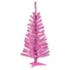 Christmas Central 4' Pre-Lit Medium Pink Tinsel Artificial Christmas Tree, Clear Lights -Ornaments Store dnat tt33 306 40 1 31423.1587645072