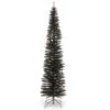 Christmas Central 7' Pencil Black Tinsel Artificial Christmas Tree - Unlit