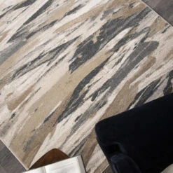 7' X 10' Gray And Beige Contemporary Area Throw Rug -Ornaments Store dorian209009208x11 8 03537.1664990321