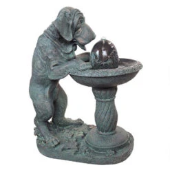 26.5" Dog Standing Drinking From Sculptural Fountain -Ornaments Store dotsc20ss10795 3 93061.1588362667