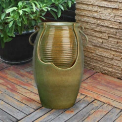 21" Rippling Jar Ceramic Cascading Outdoor Fountain -Ornaments Store dotsc20ss11344 7 99123.1664379351