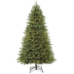 7.5' Pre-Lit Fraser Fir Slim Artificial Christmas Tree - 32905173