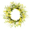Daisy And Dogwood Artificial Floral Wreath, Yellow 24-Inch - 33400772