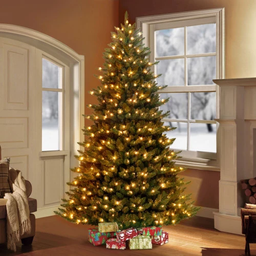7.5' Pre-lit Cascade Pine Artificial Christmas Tree - Clear Lights 4 7.5' Pre-lit Cascade Pine Artificial Christmas Tree - Clear Lights - Image 2