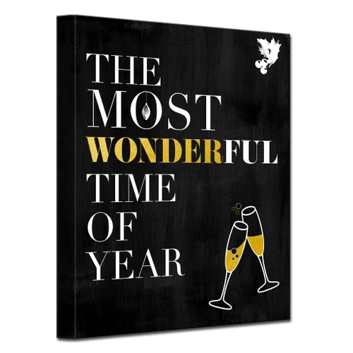 Black And Gold Time Of Year Christmas Wrapped Rectangular Wall Art Decor 30" X 20" 4 Black And Gold Time Of Year Christmas Wrapped Rectangular Wall Art Decor 30" X 20" - Image 2