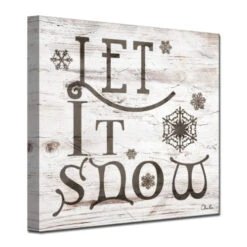 Brown And Gray "Let It Snow" Christmas Wrapped Square Wall Art Decor 30" X 30" -Ornaments Store drhan vmtq138 gwc3030 3 47533.1588393415