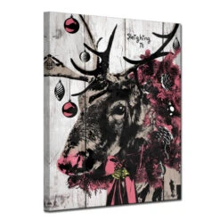 Black And Pink Christmas Reindeer Rectangular Wall Art Decor 16" X 12" 7 Black And Pink Christmas Reindeer Rectangular Wall Art Decor 16" X 12" -Ornaments Store drhan vmtq143 gwc1612 3 37535.1588393435