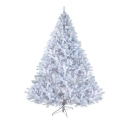 7.5' White Pre Lit Cedar Pine Artificial Christmas Tree - Blue Lights
