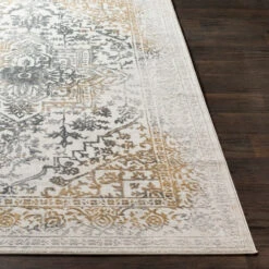 3' Distressed Gray And Black Mandala Pattern Machine Woven Area Rug -Ornaments Store dsur20ais2308 23 4 13688.1588391509