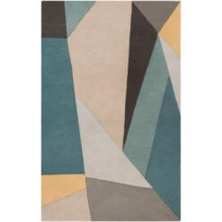 10' X 14' Contemporary Style Green And Gray Rectangular Area Throw Rug