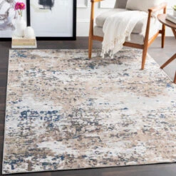 5.25' X 7.25' Distressed Beige And Gray Rectangular Area Throw Rug -Ornaments Store dsur mln2300 5373 6 21283.1588380967