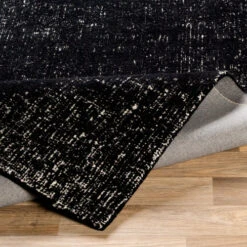5' X 7.5' Solid Black Hand Tufted Rectangular Area Throw Rug -Ornaments Store dsur msn2303 576 3 47879.1664990319