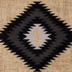 2.1' X 7.5' Ethnic Black And Brown Rectangular Area Throw Rug Runner -Ornaments Store dsur par1096 2276 3 24817.1663776144