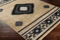 2.1' X 7.5' Ethnic Black And Brown Rectangular Area Throw Rug Runner -Ornaments Store dsur par1096 2276 6 88360.1663776144