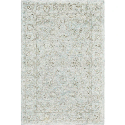 2' X 3' Floral Patterned Gray And Blue Rectangular Area Throw Rug 3 2' X 3' Floral Patterned Gray And Blue Rectangular Area Throw Rug