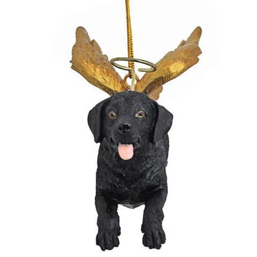 4" Flying Black Lab Hand Painted Holiday Ornament 4 4" Flying Black Lab Hand Painted Holiday Ornament - Image 2