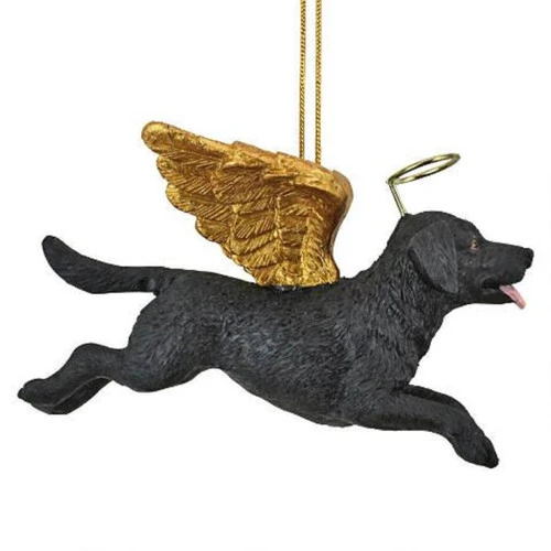 4" Flying Black Lab Hand Painted Holiday Ornament 7 4" Flying Black Lab Hand Painted Holiday Ornament - Image 5