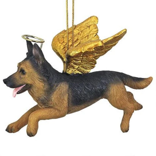 4" Flying German Shepherd Hand Painted Holiday Ornament 5 4" Flying German Shepherd Hand Painted Holiday Ornament - Image 3
