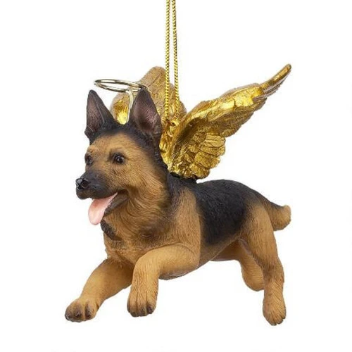 4" Flying German Shepherd Hand Painted Holiday Ornament 3 4" Flying German Shepherd Hand Painted Holiday Ornament