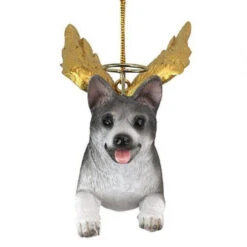 4" Flying Siberian Husky Dog Hand Painted Holiday Ornament -Ornaments Store dtosc20jh170720 2 94611.1670490060