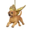 4" Flying Golden Retriever Puppy Hand Painted Holiday Ornament