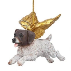 4" Flying Angle Boxer Dog Hand Painted Holiday Ornament